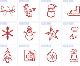 Stick Snowmen Christmas Icons