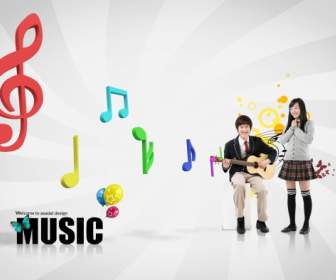 Student Charm Music Characters Psd Material