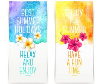 Summer Holiday Watercolor Flowers