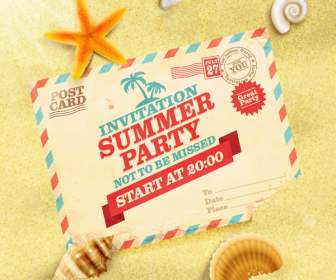 Sommer-Party-Postkarte