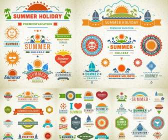 Sommer Urlaub Entwerfen Symbole