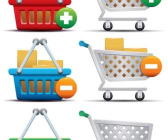 Supermarket Shopping Cart Shopping Basket Icon