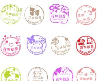 taobao shop cartoon watermark psd template