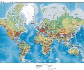 世界の起伏のある地形地図