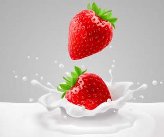 Die Erdbeeren In Milch