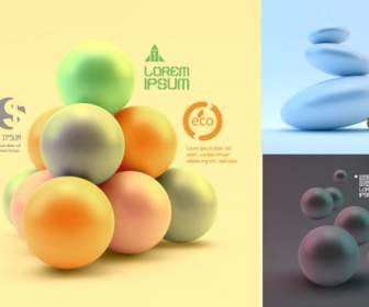 Three Dimensional Spherical Pebbles Background