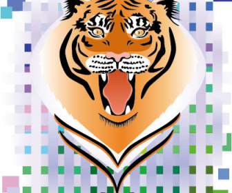 Tiger Kopf Quadrate Hintergrund