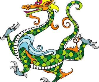 Traditional Dragon Vector Pattern