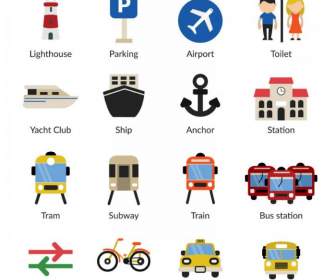 Iconos De Viaje Transporte