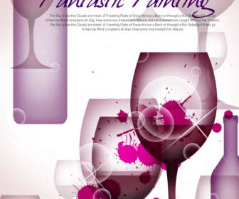 trend of wine goblets color ink backgrounds psd layered templates