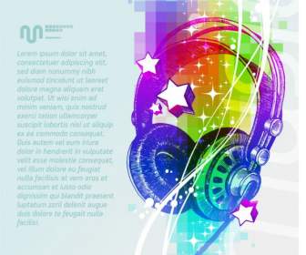 Trends Colorful Headphone Illustration