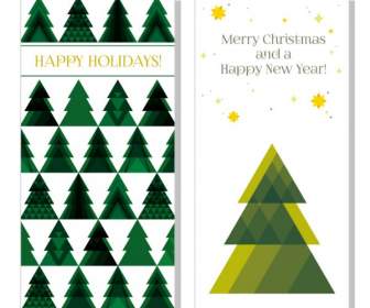 Triangular Christmas Tree Greeting Cards