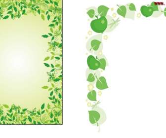 Two Green Leaves Frame Material
