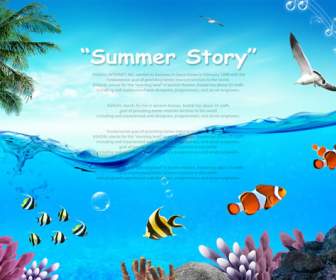 Underwater Theme Backgrounds Psd Material