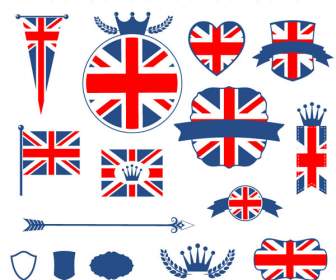 Etiqueta De Elemento De La Bandera De Reino Unido
