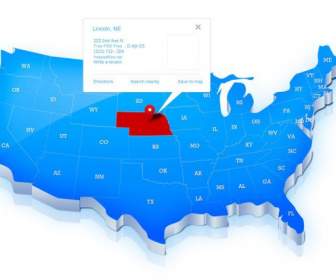 アメリカ地図マップ Psd
