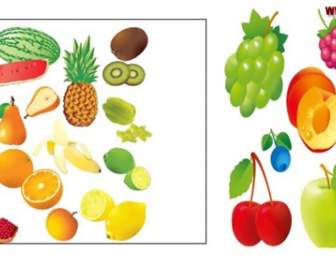 Variedade De Material De ícone De Frutas