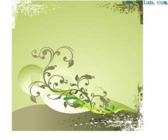 Vector Beautiful Pattern And Green Background