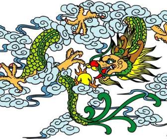Pakan Cina Tradisional Naga Vektor
