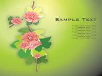 Vector Flowers On Green Background