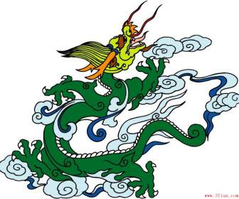 古代中国のドラゴンをベクターします。