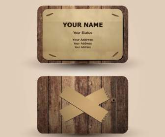 Vector Wooden Business Cards