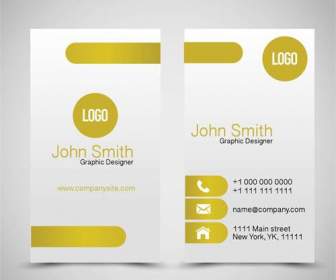 Vertical Gradient Yellow Business Cards