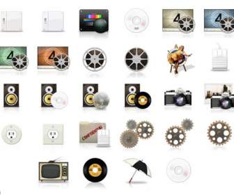vintage audio video equipment and props png icons