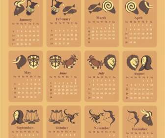 Calendario Del Nuovo Anno Dell'annata
