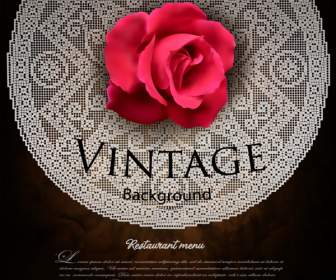 Vintage Rose Lace Background