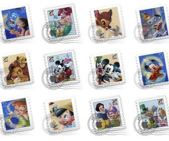 Walt Disney Cartoon Stamps Png Icons