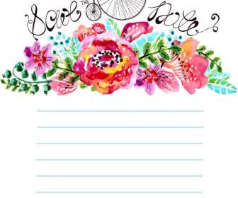 Watercolor Floral Decorations Text Background