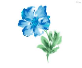 วัสดุ Psd ดอกไม้สีน้ำ