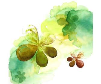 Watercolor Style Flower Psd Material