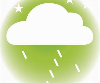 Weather Rain Light Green Icon