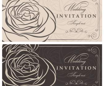 Wedding Cards Rose Pattern