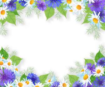 白色和紫色菊花邊框