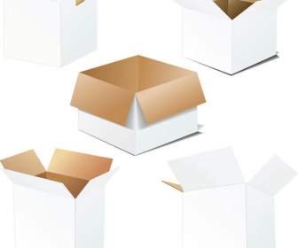 Kotak Karton Putih Desain Vektor