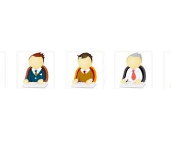 white collar office people icons