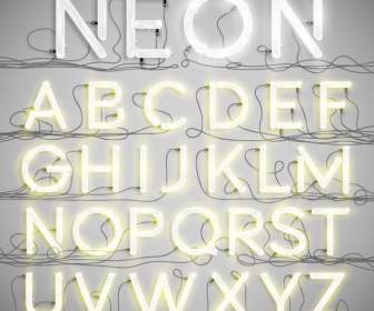 Weiße Neon-Buchstaben