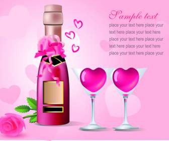 Wine Bottle Glass Rose Flower
