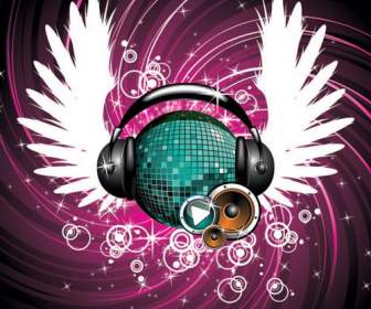 Wings Purple Patterned Background Music Theme