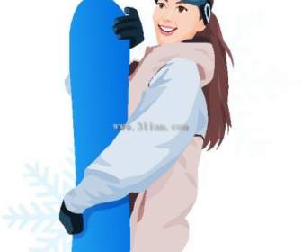 Muchacha De Esquí De Invierno