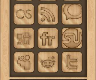 Woodcut Style Web2 And Sns Website Icons