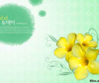 yellow flowers psd material
