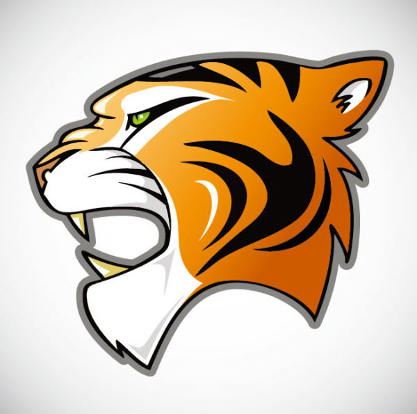 Tygrys głowa kreatywnych logo
