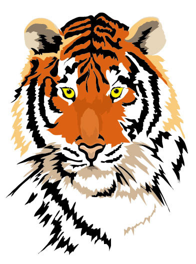 Harimau kepala logo lukisan