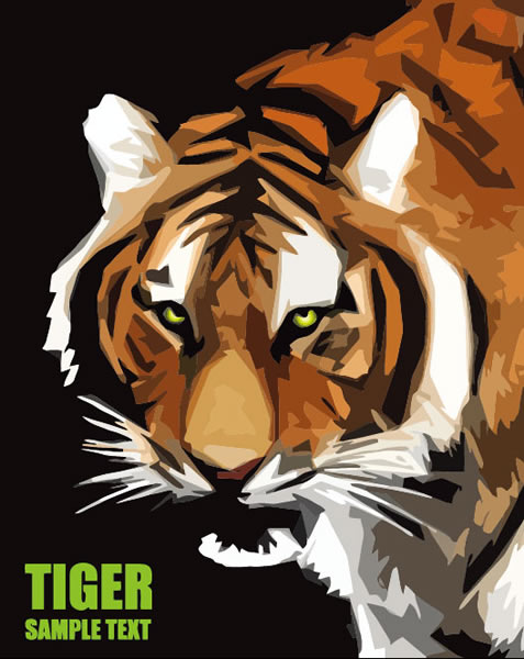 diseño material de la foto de tigre