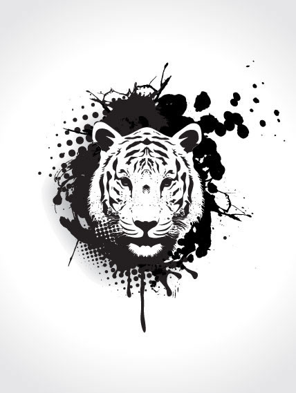 老虎的條紋圖案噴塗油墨