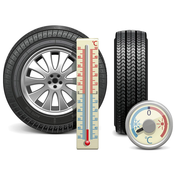 đồng hồ áp suất và nhiệt độ lốp xe và lốp xe